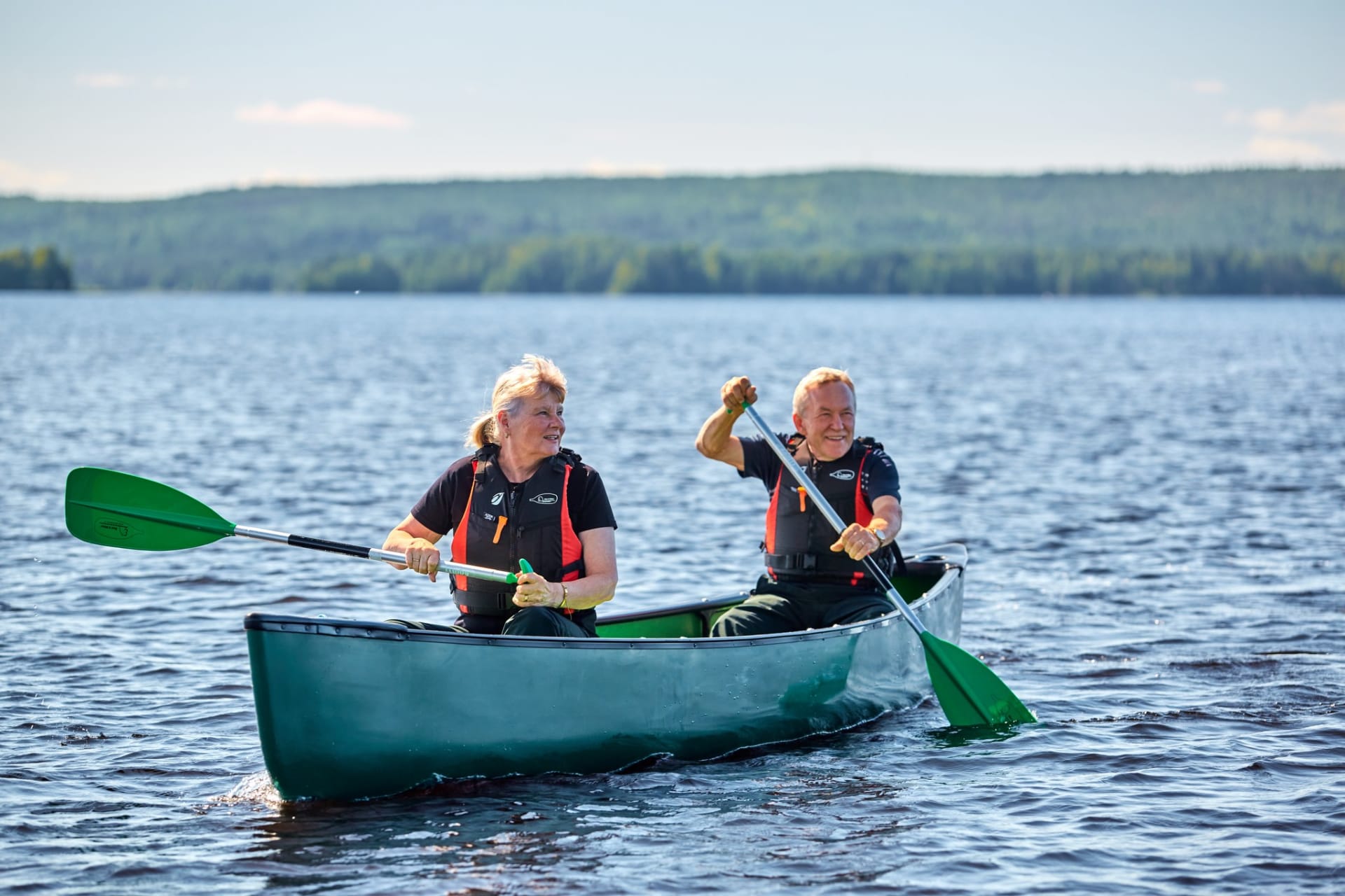 Canoeing on lake Pielinen