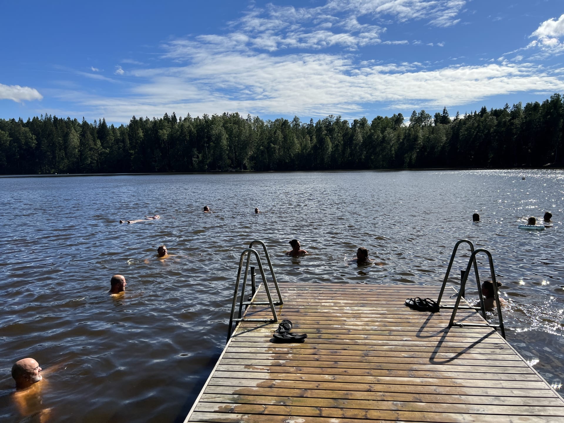 Refreshing dip into the lake gives you the best feeling after a sauna