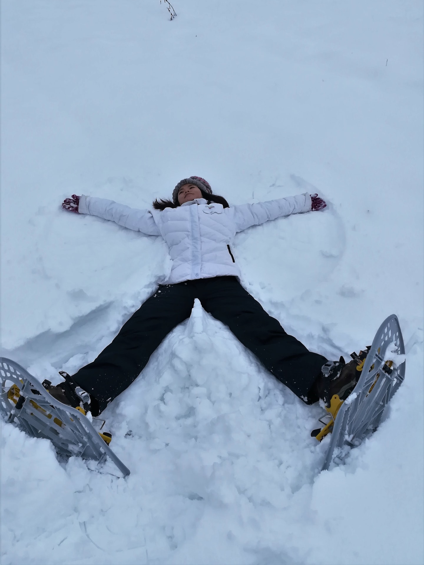 Making snow angel