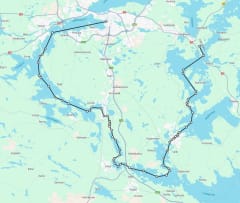 Route on the map
