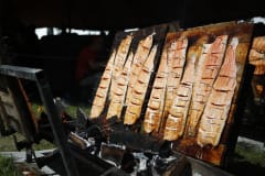 Salmon cooked in the radiated heat of an open fire/Loimulohi