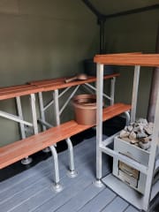 Sauna for 6-8 persons inside