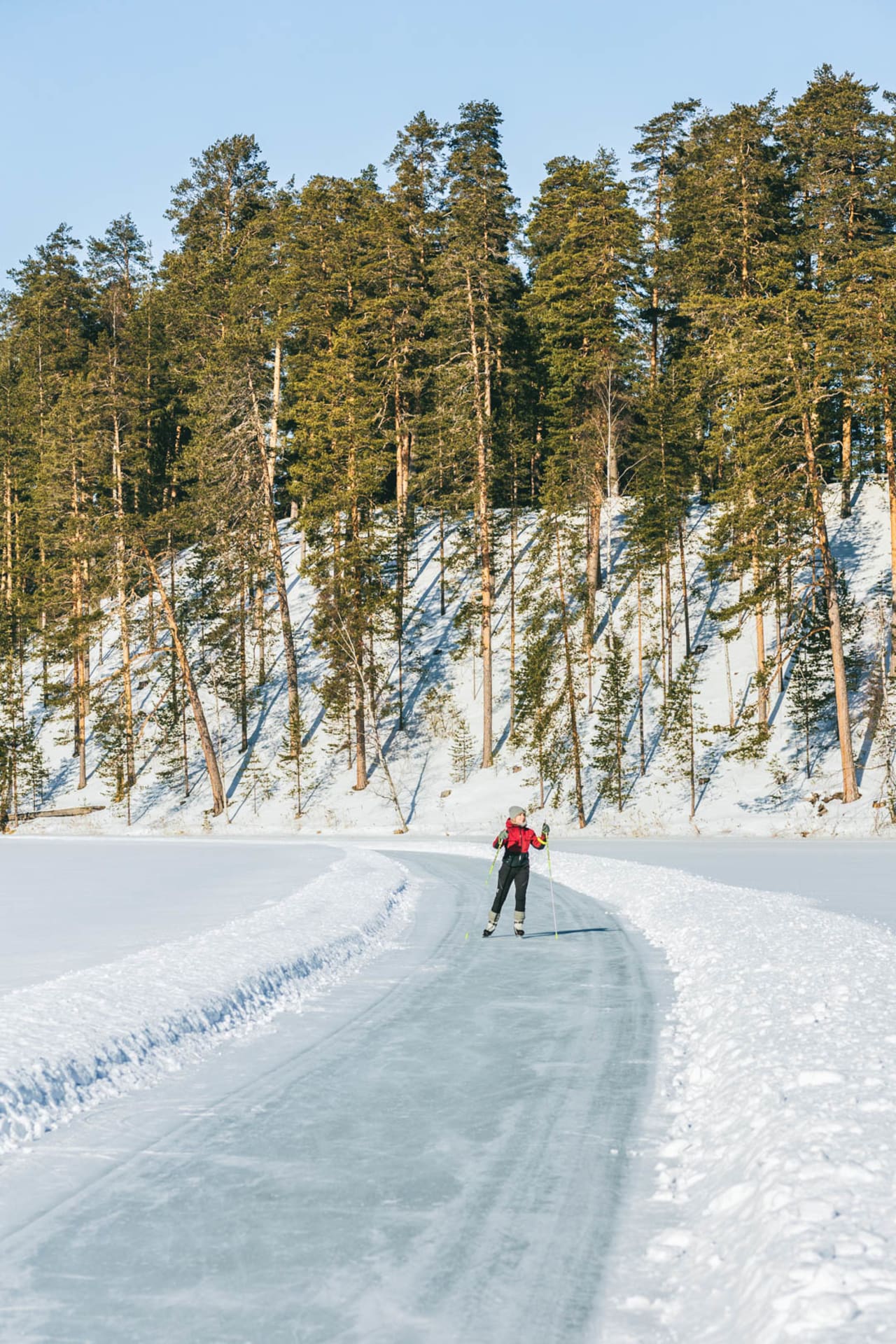 Skating in Valkialampi Pond