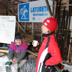 Mr. Lustig and a woman enjoying hot juice.