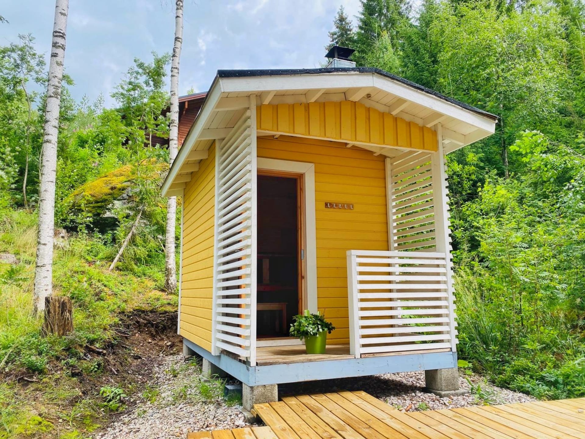 outdoor sauna of villa Hugo