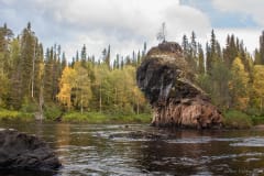Rupakivi, an ancient stone statue in Oulanka National Park