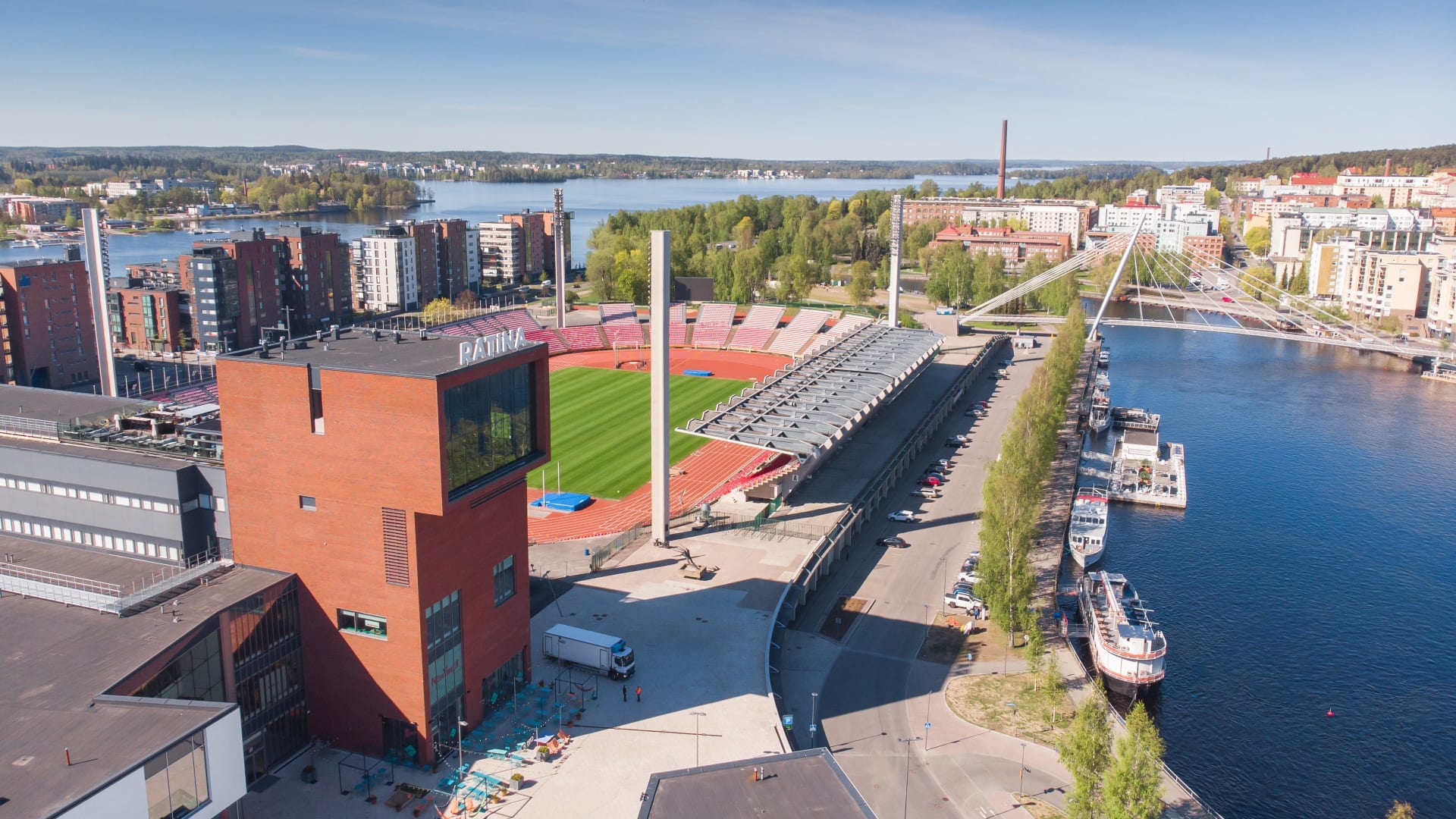 Ratina stadium and area from above