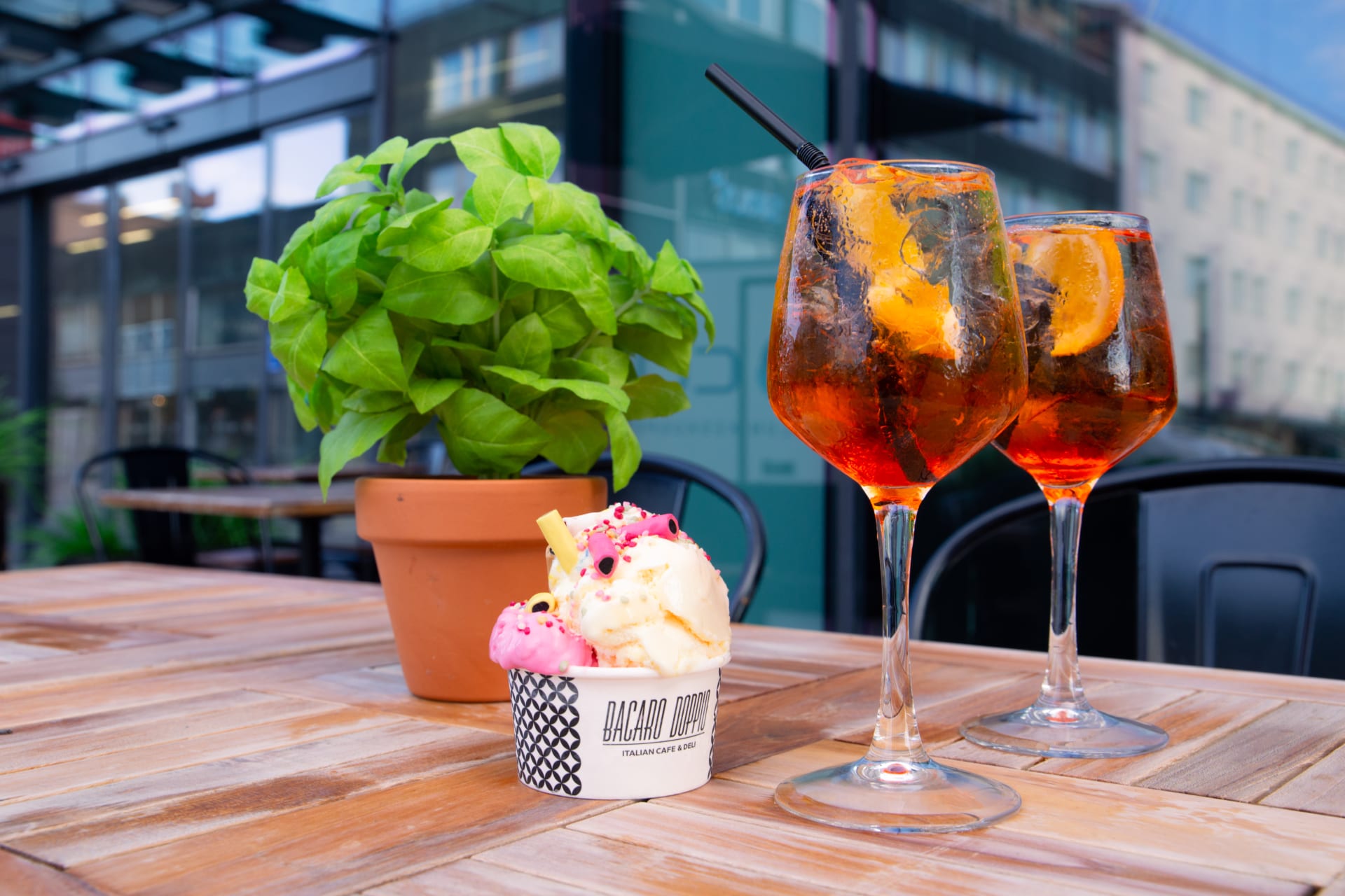 Hand made gelato and aperol