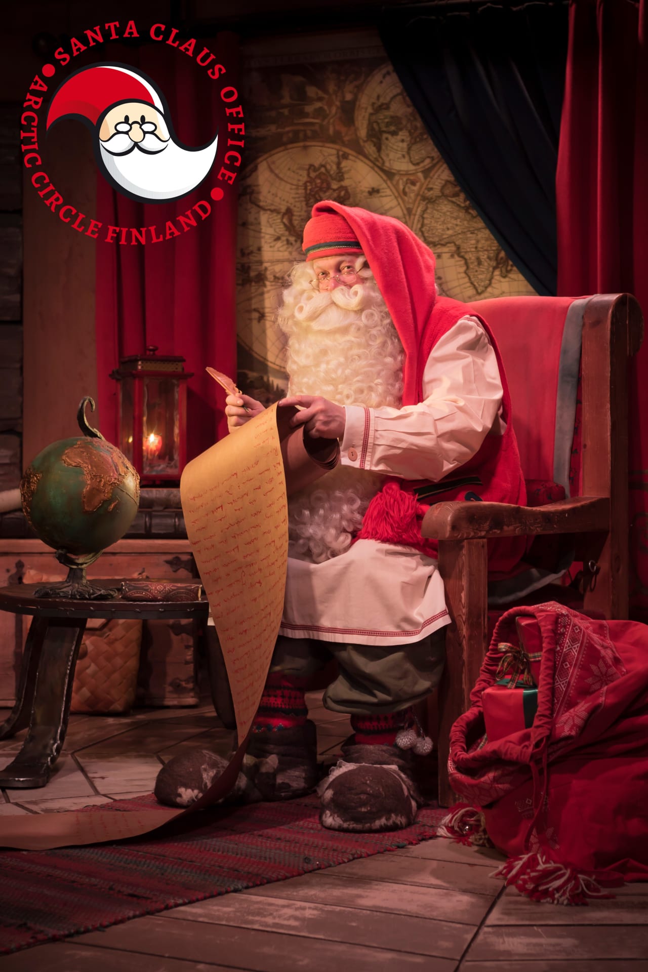 Santa writing in his chair