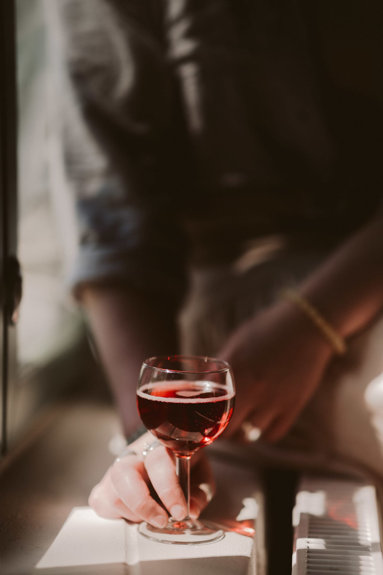 Wine glass filled with local soda.