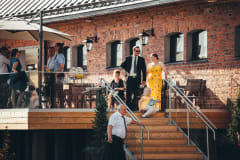 The Manor Stables terrace during a wedding celebration.