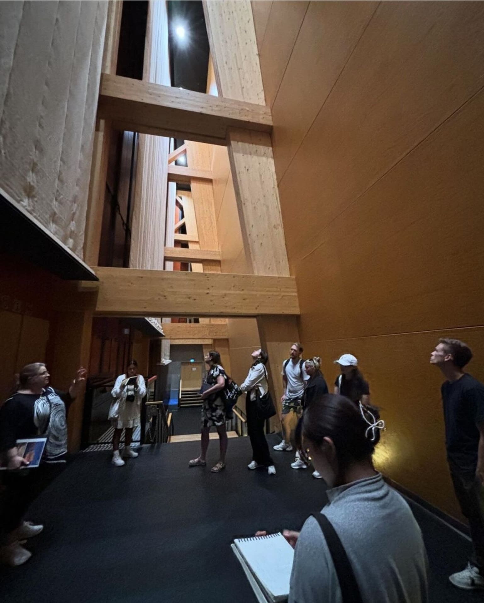 Visitors in Sibelius Hall echo chamber