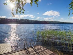 Views from the pier to Lake Syysjärvi.