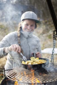 Outdoor cooking with Sara