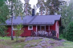 The main building of Villa Betlehem pictured from the lake.