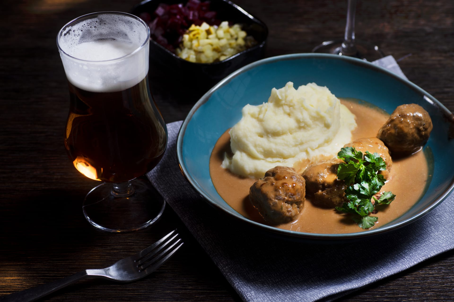 Restaurant Bellmanni Tampere, meatballs and mashed potatoes