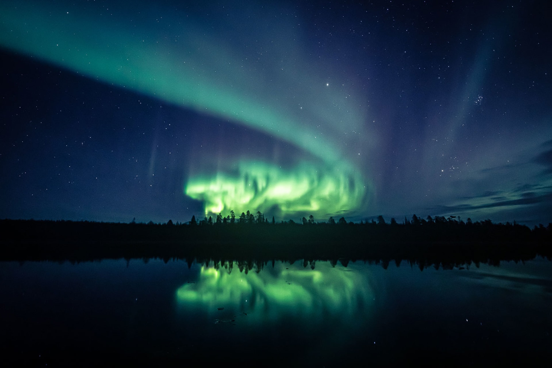 Northern Lights on Ultimate Aurora Borealis Bootcamp at Apukka Resort Rovaniemi Lapland Finland
