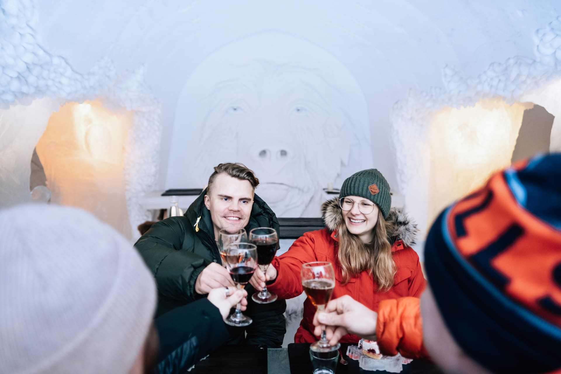 People cheering at the Ice Restaurant