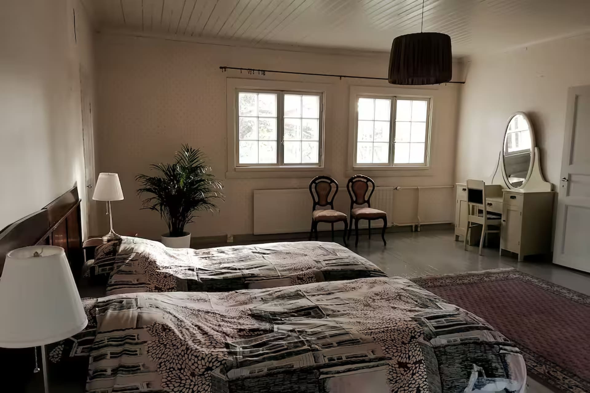 Bright bedroom upstairs