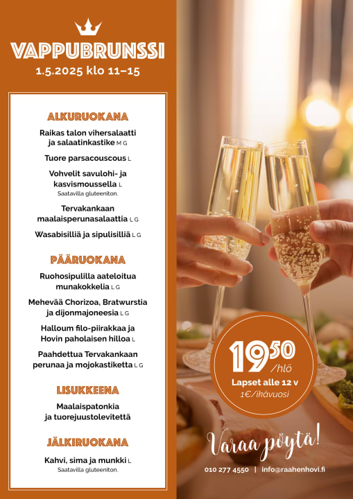 Hovin vappubrunssi 19,50€ / hlö
