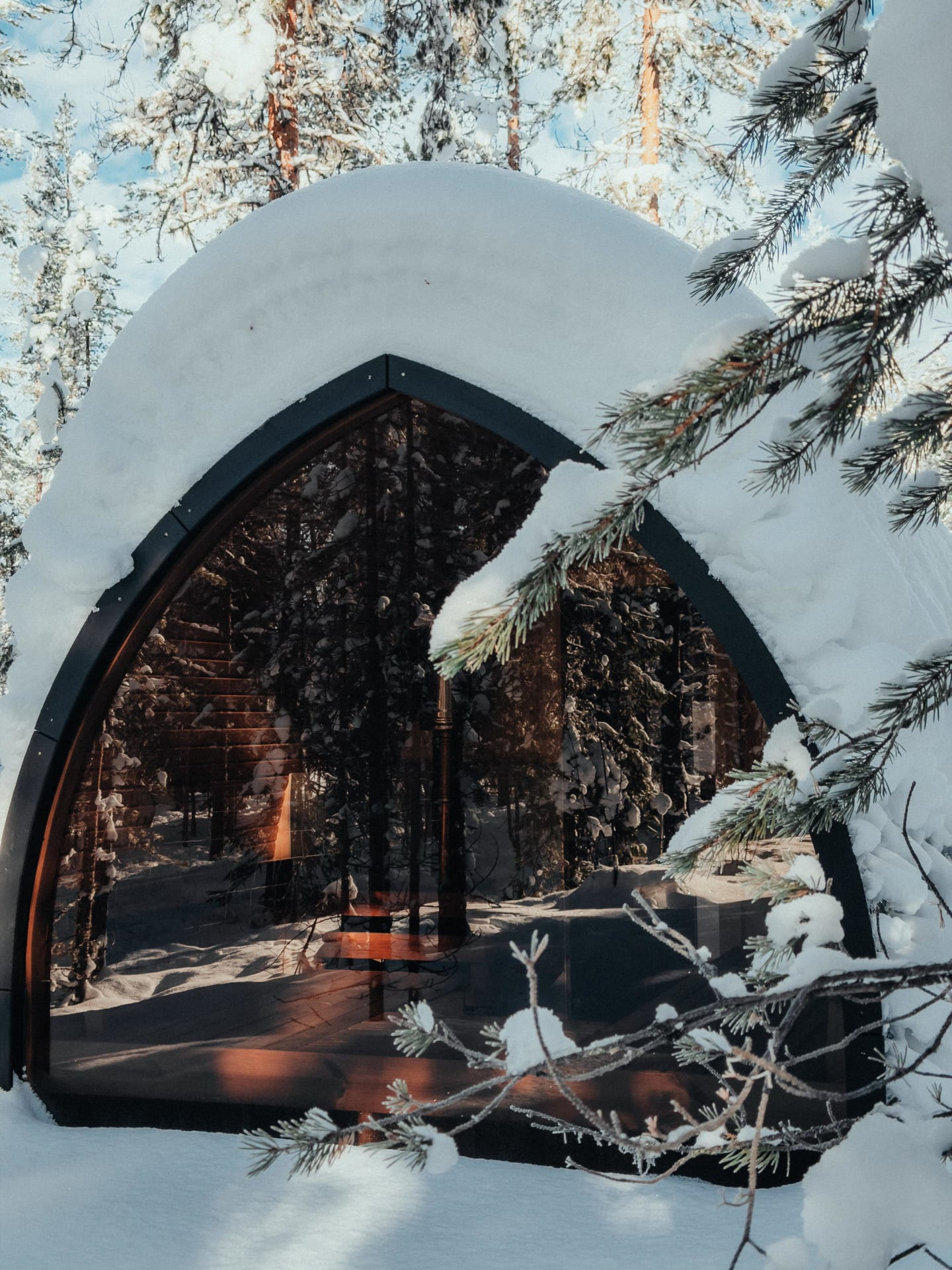 A cozy and intimate sauna where you can enjoy an authentic Finnish sauna experience.