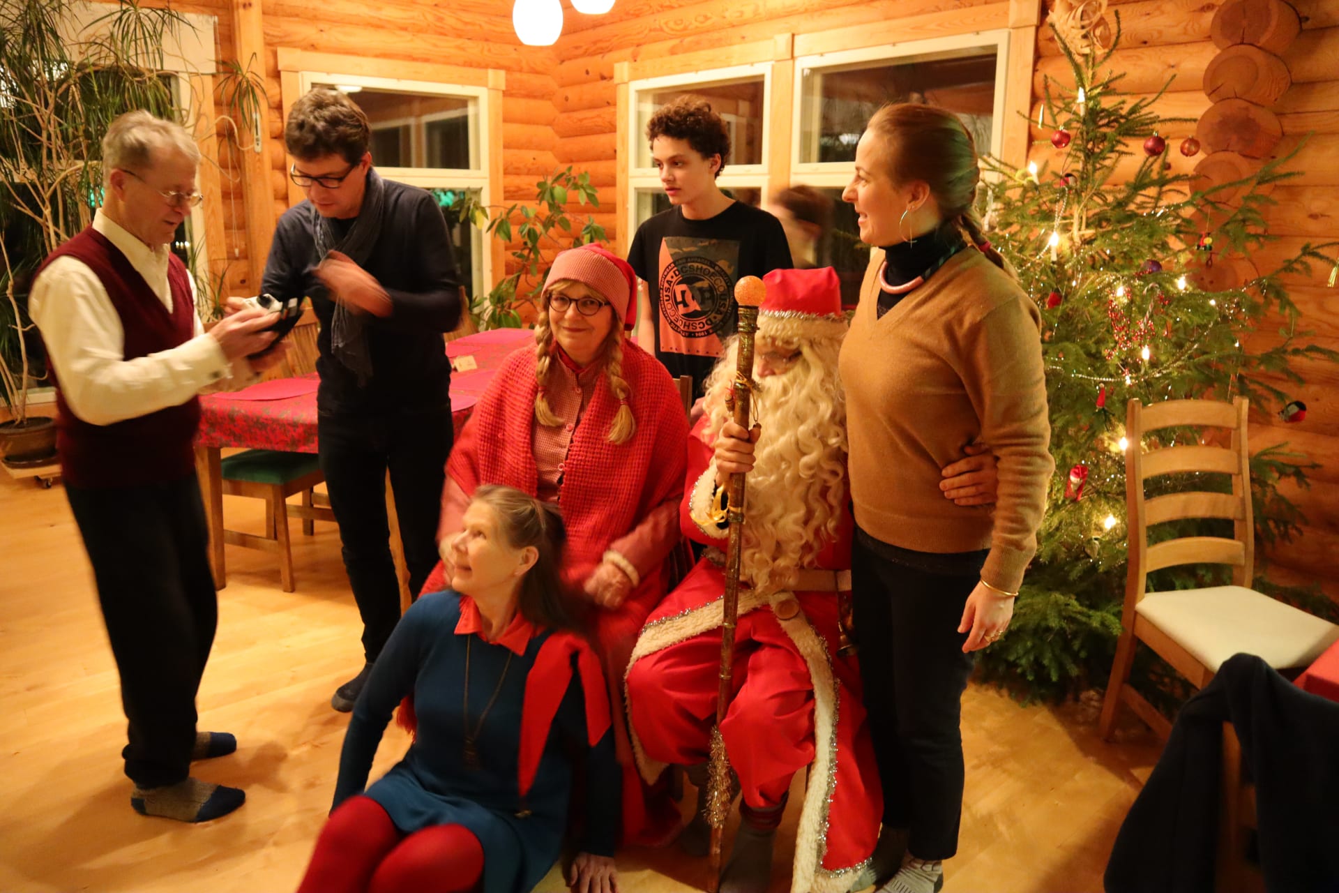 Father Christmas has come to delight children.
