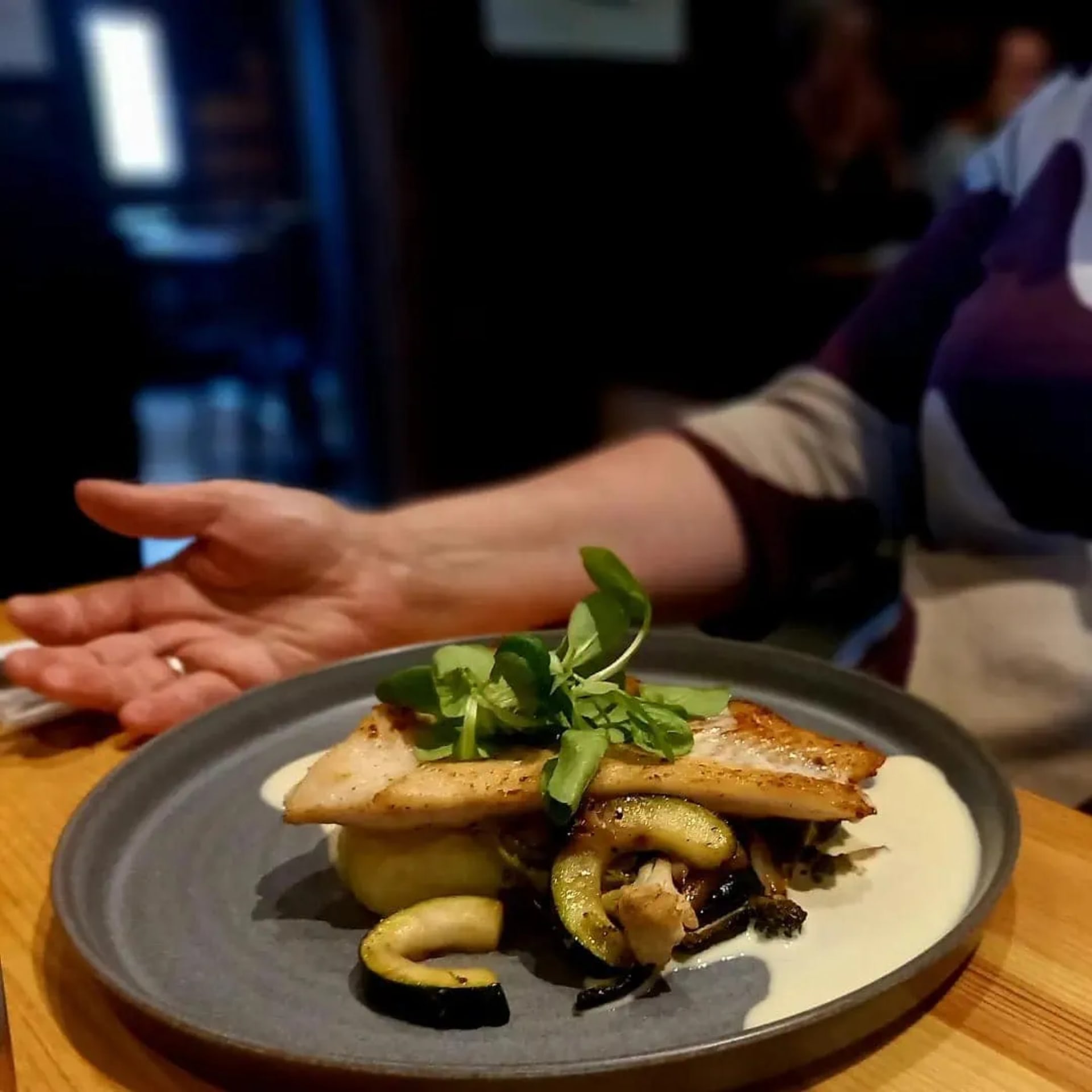 Local fish main course in Haapala Brewery Restaurant