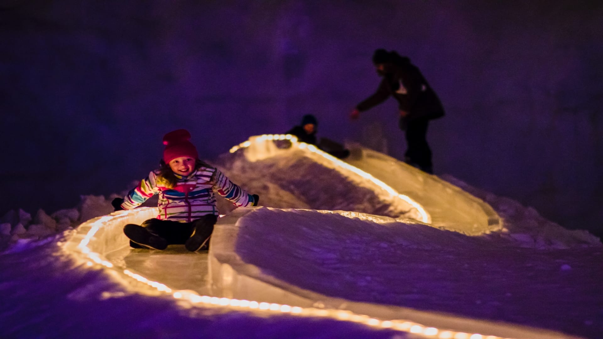 Sliding at Moomin Ice cave