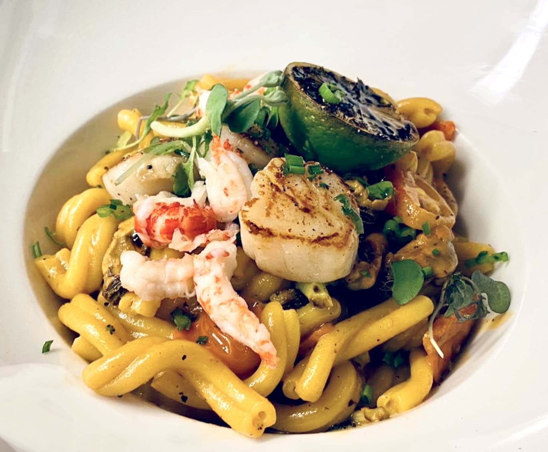 Seafood pasta.