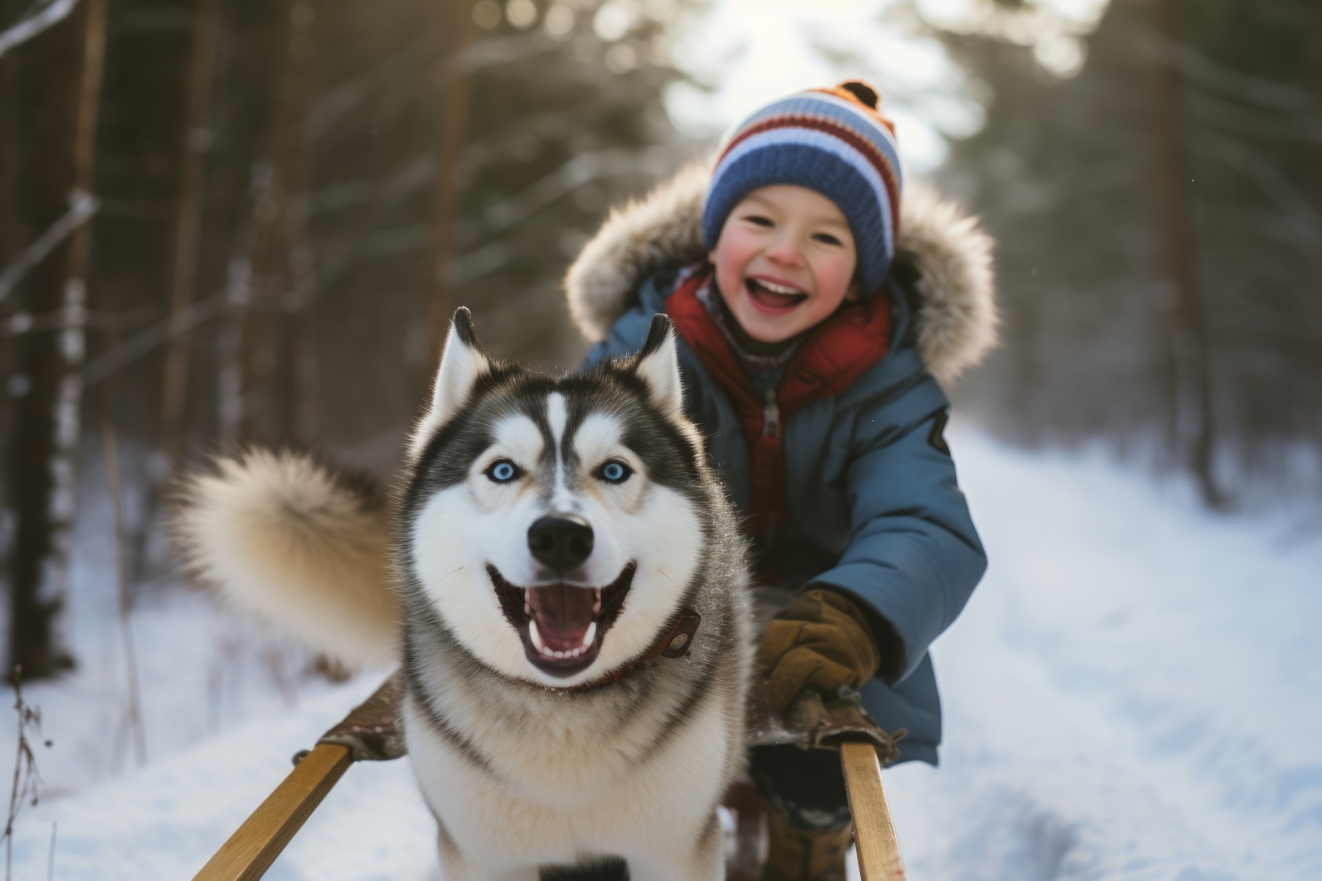 Experience Farm Visit and Kids' Husky Sledding 