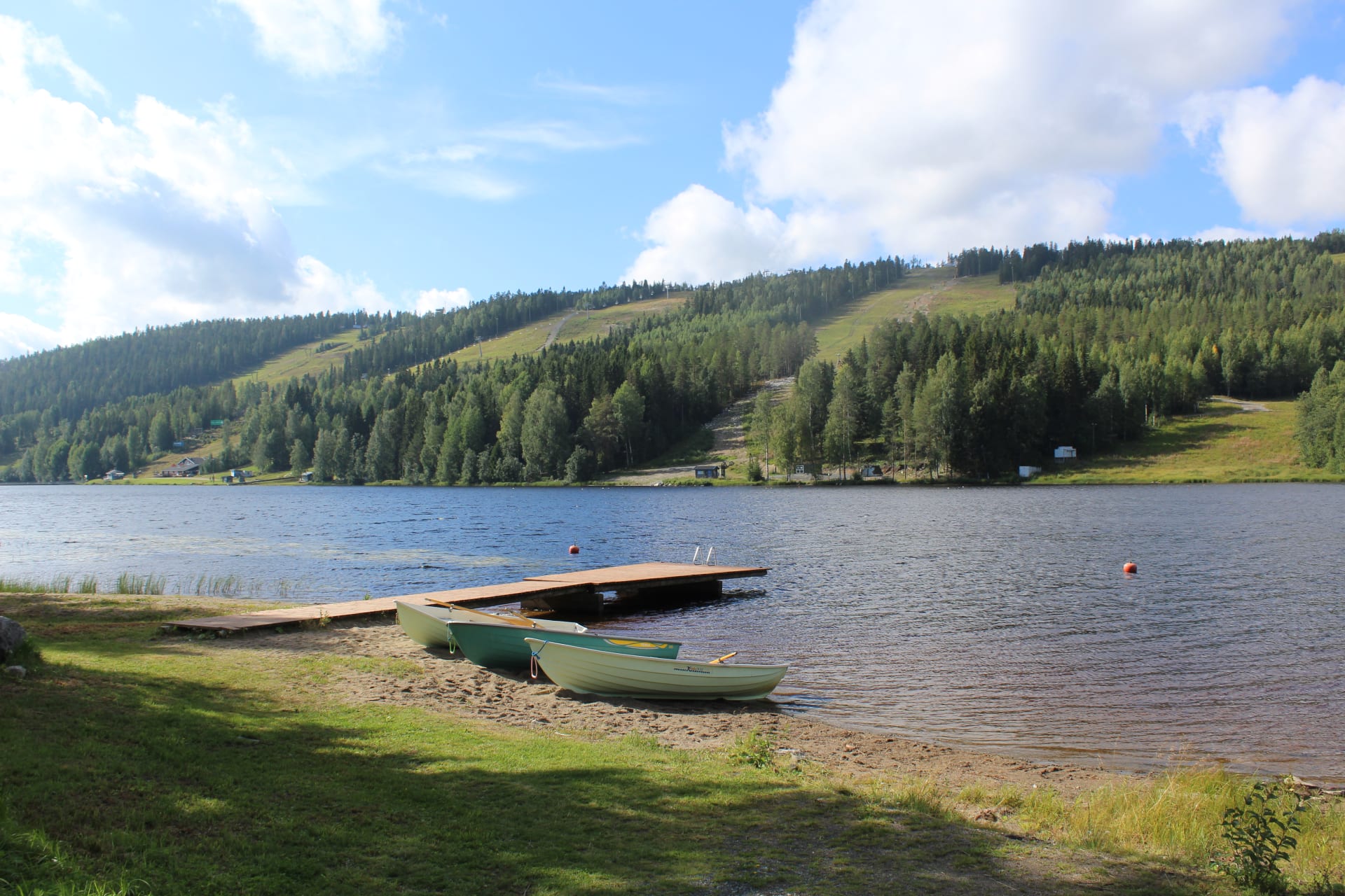 Beautiful sandy kid friendly beach at Puustila Golf & Ski