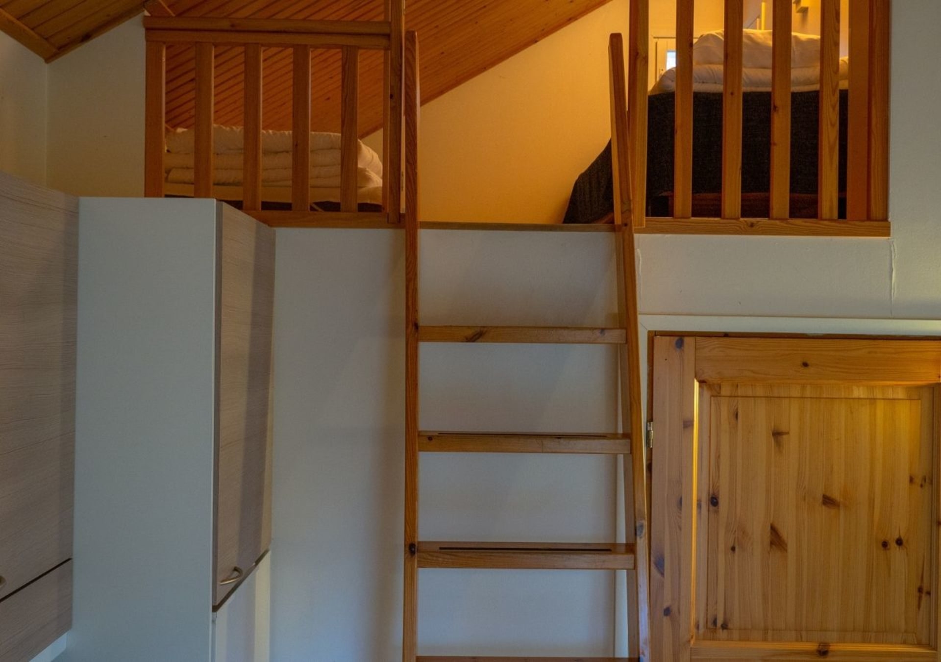 Cottages have a loft with one bed and two mattresses.