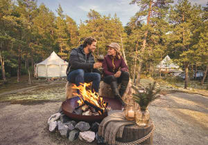 Enjoying the evening after dinner at the fire pit.