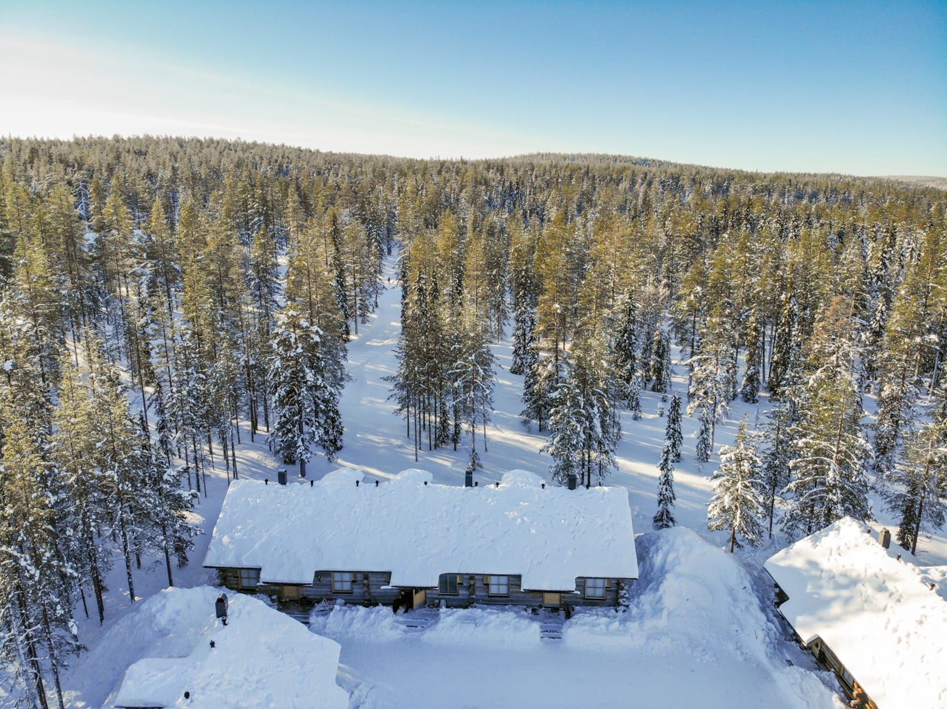Aerial view of the cabin