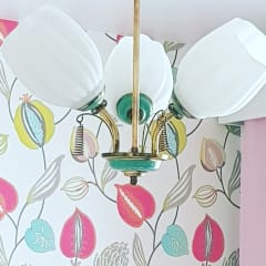 Bedroom detail of the ceiling light.