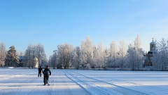 People on an ice tracks.