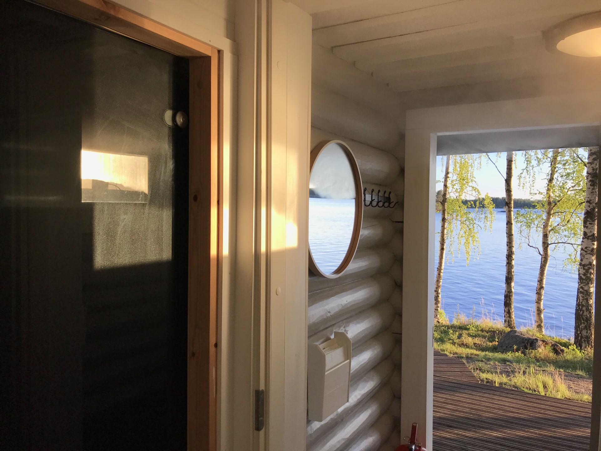 We have three lakeside saunas right next to the lake Saimaa.