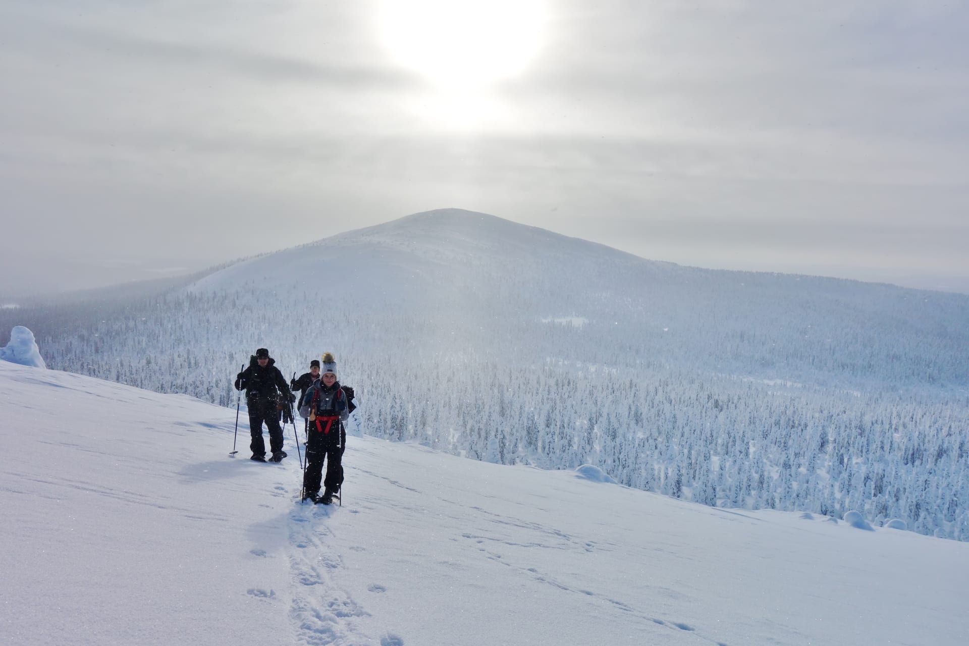 Snowshoeing up on the fells