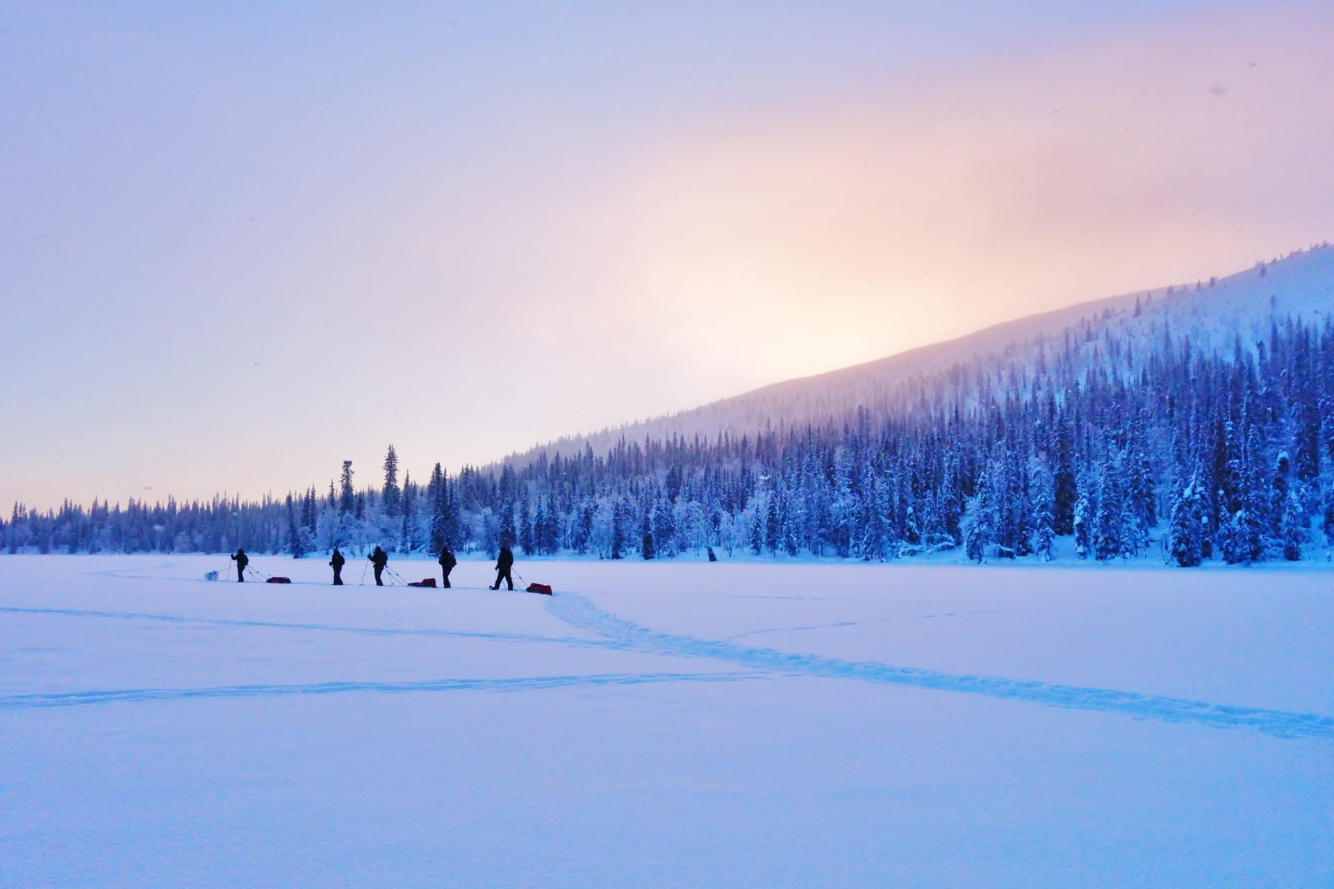 Crossing a frozen lake