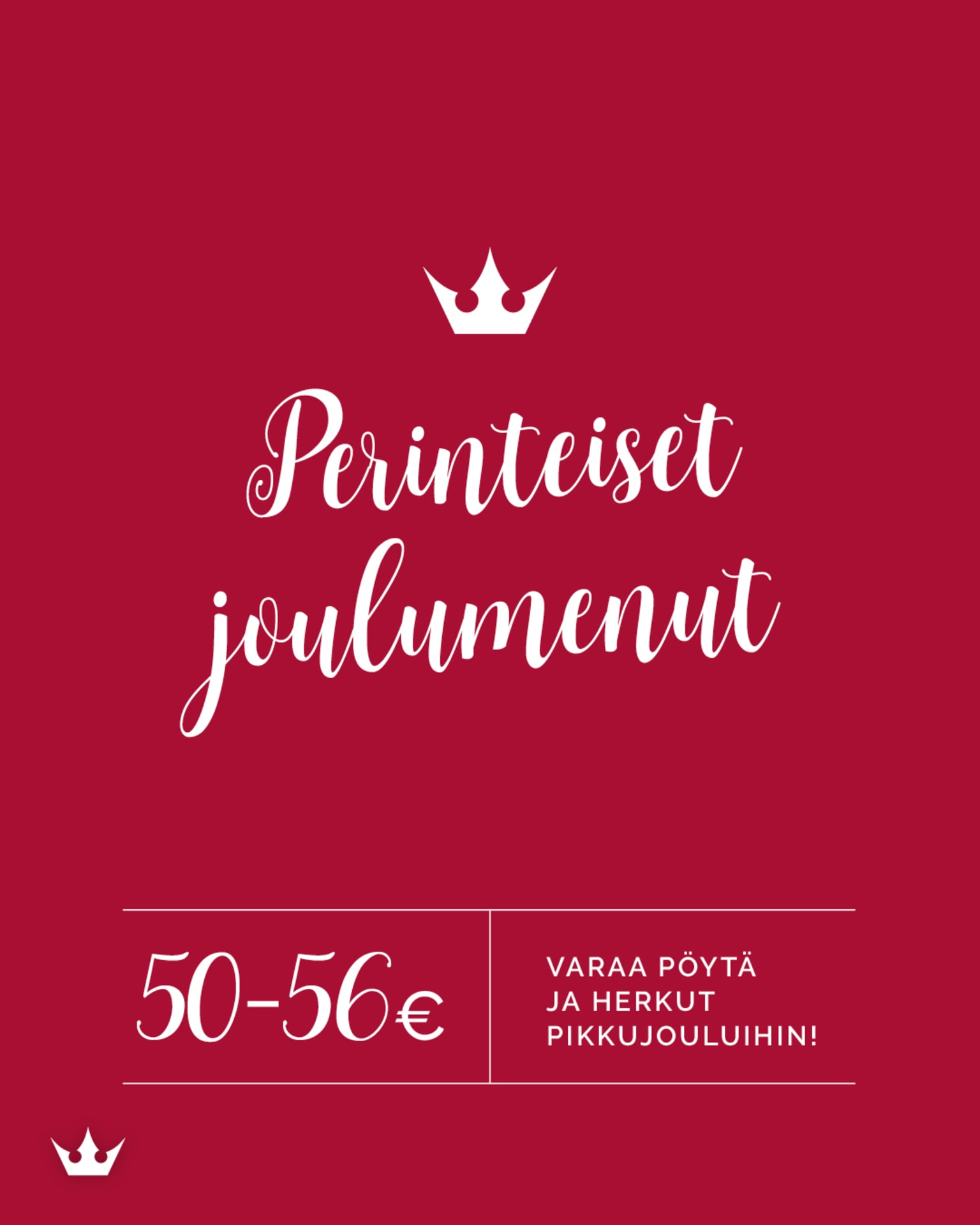 Perinteiset joulumenut Raahen Hovissa
