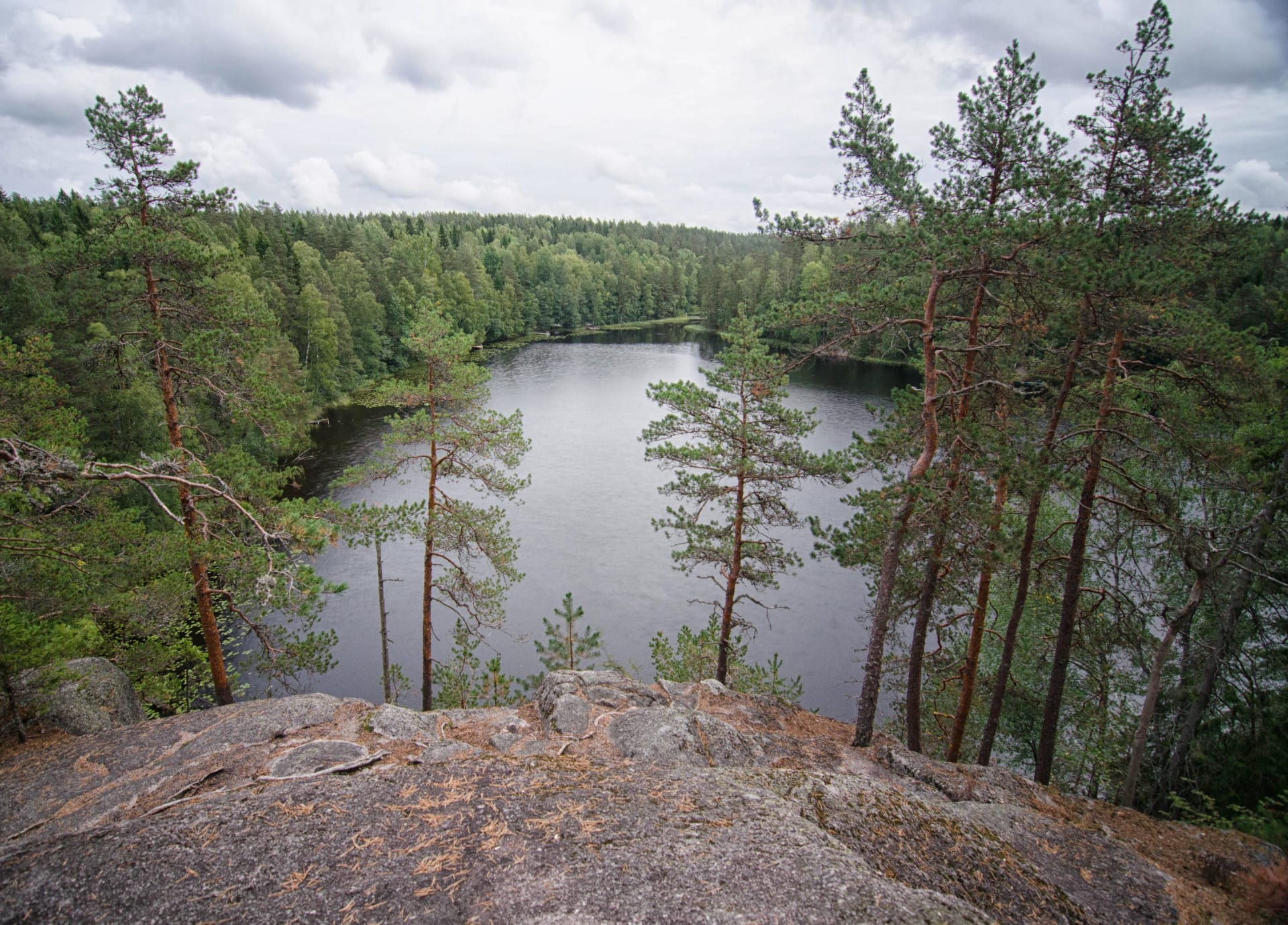 The view to the pond Haukkalampi in Nuuksio national park