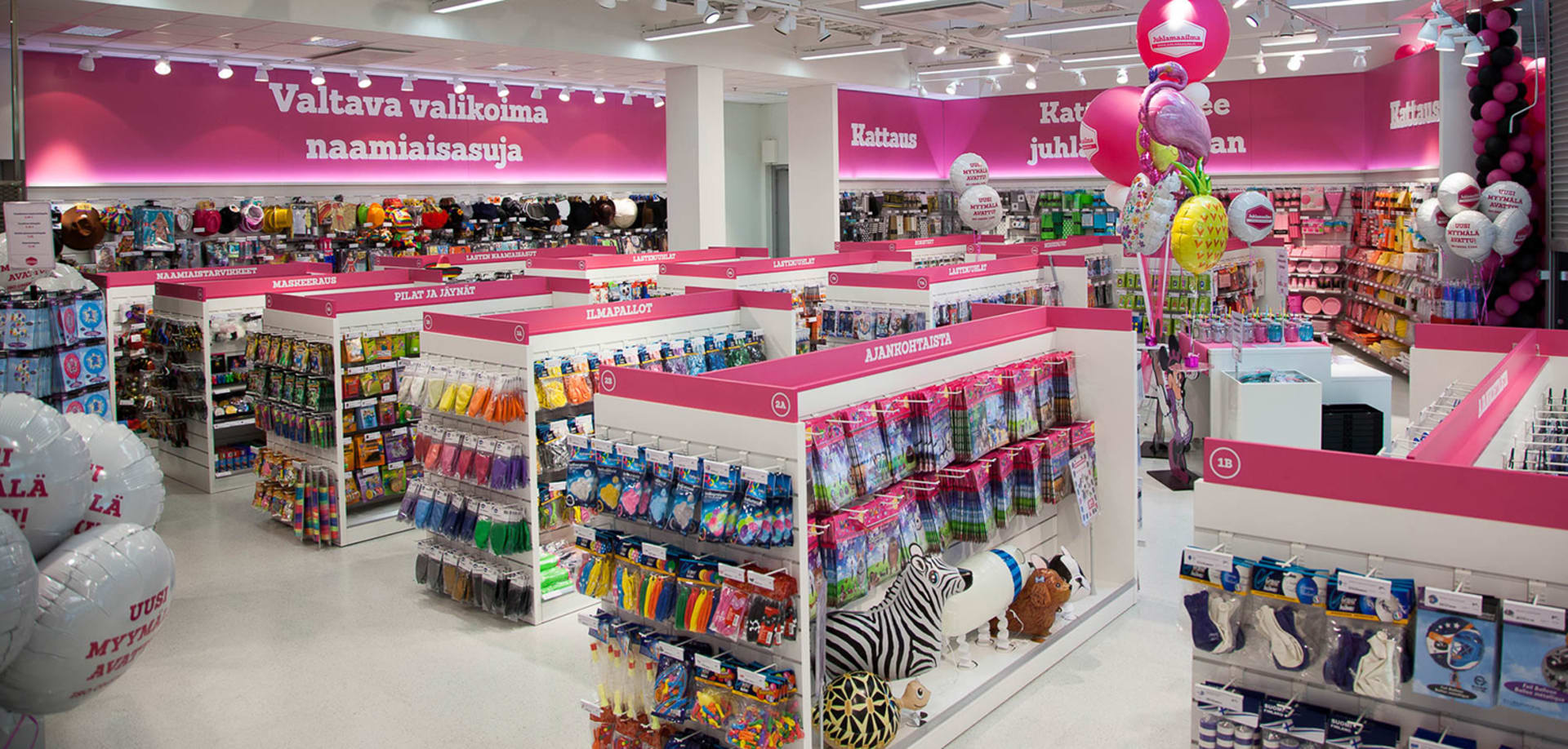 Juhlamaailmassa on laaja valikoima erilaisia ilma- ja foliopalloja - myös personoidut palloasetelmat kaikkiin juhliin.