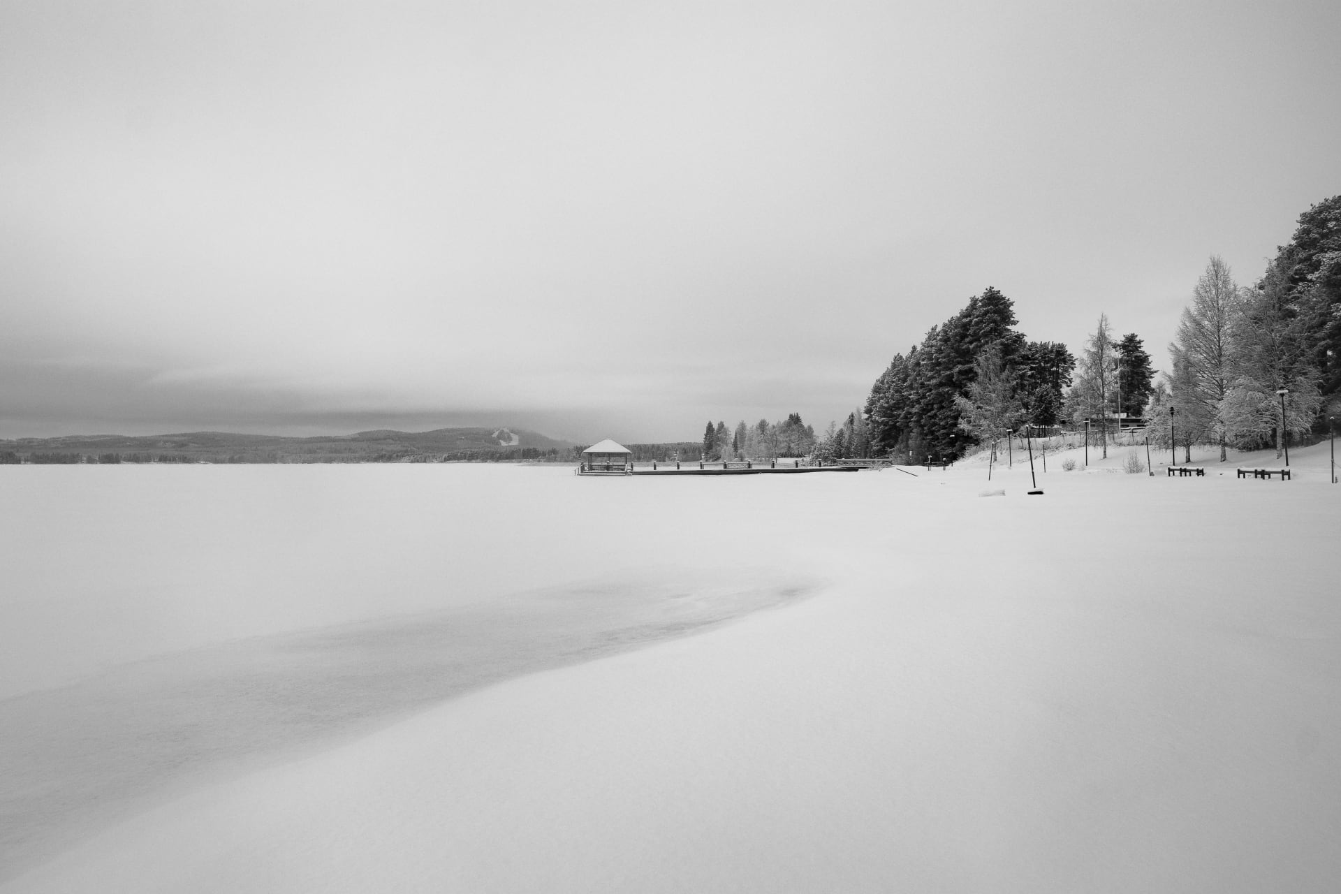 Hiukka beach in winter