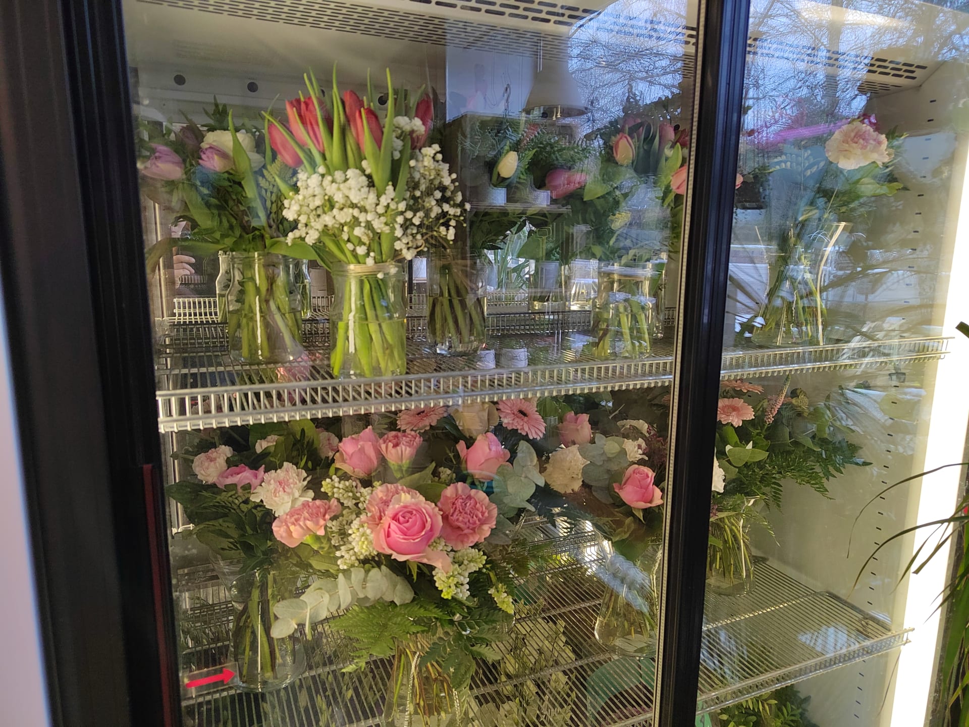 Fridge with cut flowers /Kyl med snitblommor