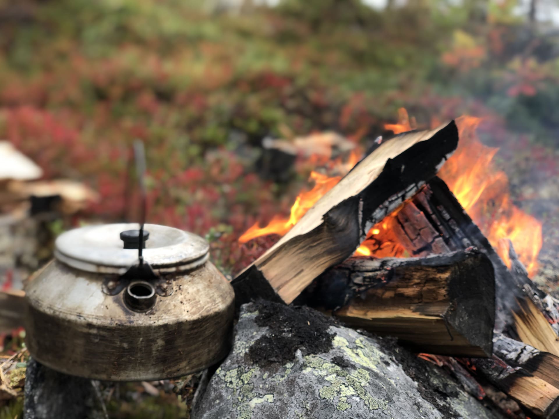 Coffee on campfire in northern Finland