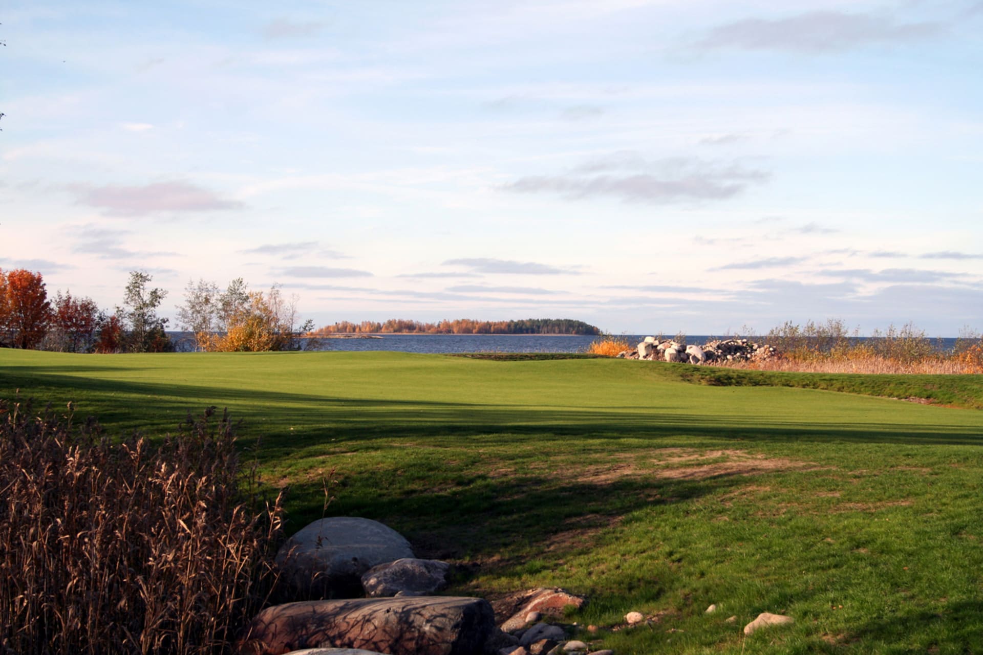 Golf course at the sea shore in Virpiniemi