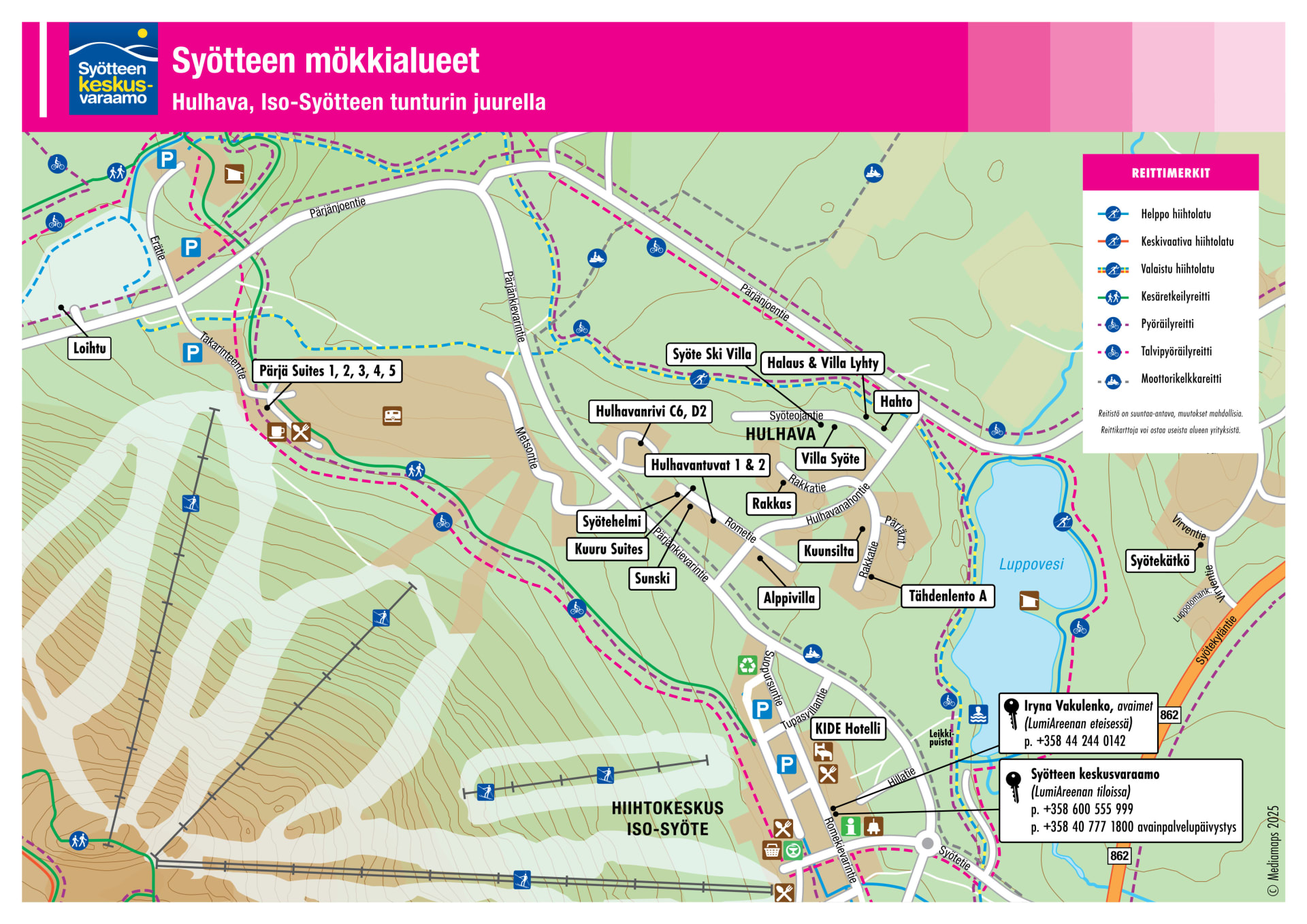 Syötteen keskusvaraamon majoituskohteet Hulhavan mökkialueella