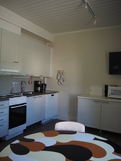 Länsi-Suomen opiston asuntolassa on yhteinen keittiö asukkaiden käytössä.