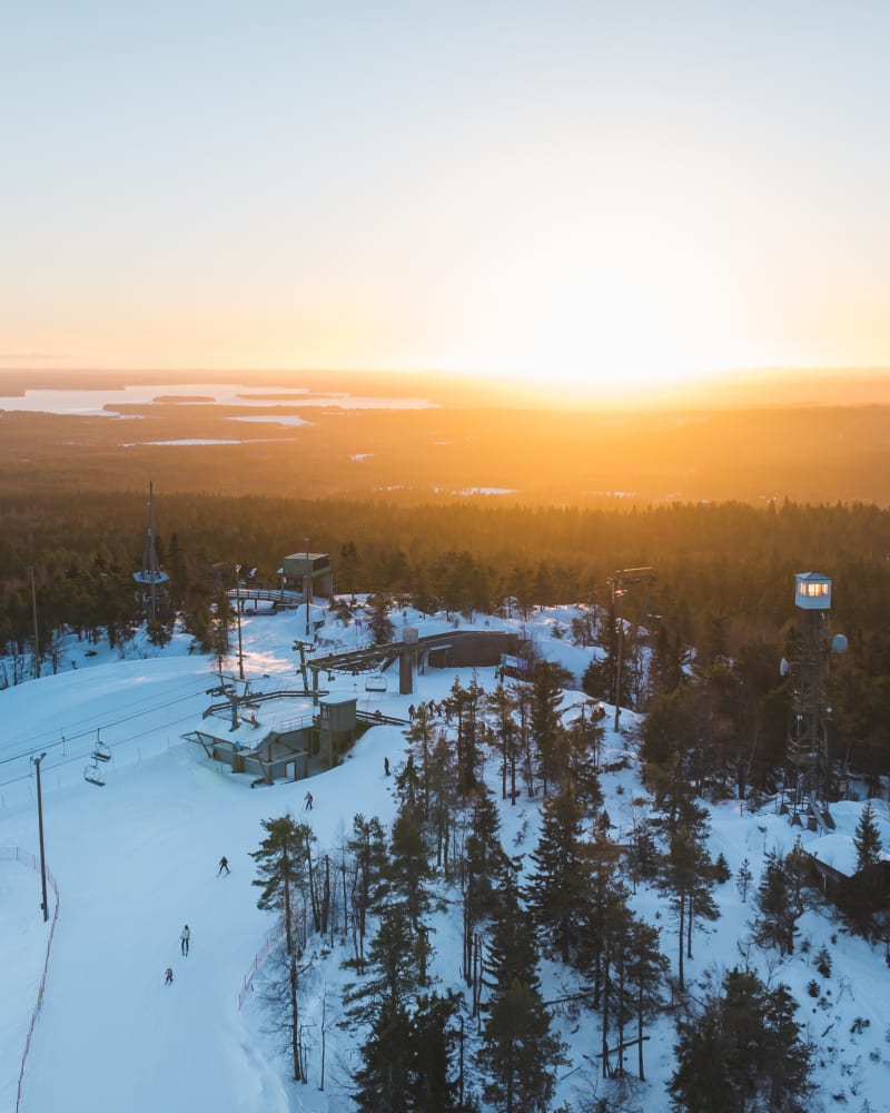 Sunrising at the ski resort