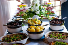 Buffet table at Vännin ankkuri at Niemilomat